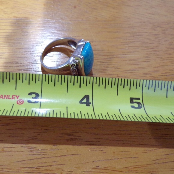 Statement Turquoise ring size 10-11 Silver 825 WOW - Picture 8 of 8
